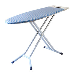 White picnic table isolated on a white wall