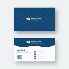 Two side name card design template with simple abstract illustration