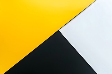 Minimalistic Geometric Abstract in Yellow, Black, and White