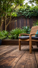 Outdoor Oasis, Wood Decked Back Garden Patio, Offering a Tranquil Retreat in Nature.