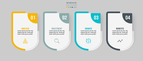 Infographic template business concept with step.
