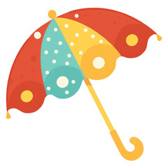 illustration of a colorful umbrella isolated on transparent background