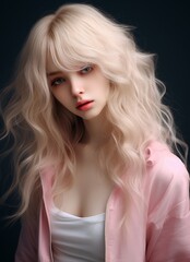 Fototapeta premium Glamorous woman with long blonde hair