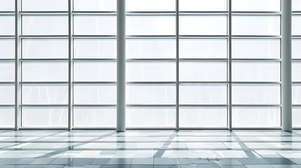 Glass windows reflecting sunlight isolated on white background, photo, png
