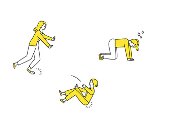  転ぶ女性・バリエーション