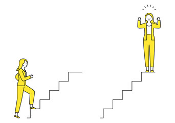  階段を上る女性・バリエーション