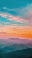 beautiful mountain landscape during sunset / sunrise