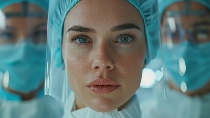 Close-up view of a focused surgical team during an operation