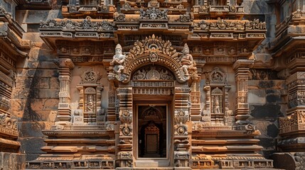 Sanctuary of Serenity: A Temple Adorned with Intricate Carvings