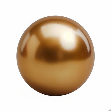 A gold ball with a shiny surface