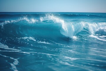 Obraz premium beautiful ocean blue wave on a sunny day professional photography