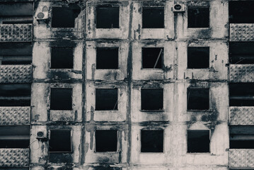 destroyed and burned houses in the city Russia Ukraine war