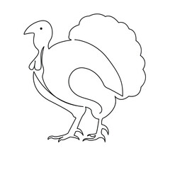turkey abstract turkey simple one line art vector design