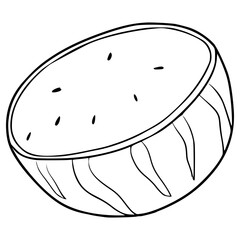 sliced watermelon illustration hand drawn outline vector