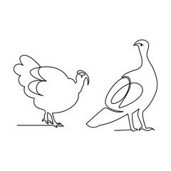 turkey abstract turkey simple one line art vector design