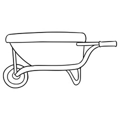 wheelbarrow illustration hand drawn outline vector