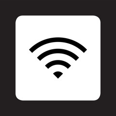 Wi Fi icon vector. Wireless internet logo design. Wifi vector icon illustration in square isolated on black background