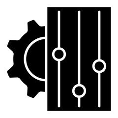 black solid icon, symbol of Human resources development