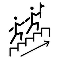 black solid icon, symbol of Human resources development