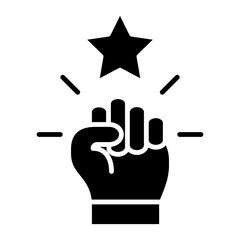 Obraz premium black solid icon, symbol of Human resources development