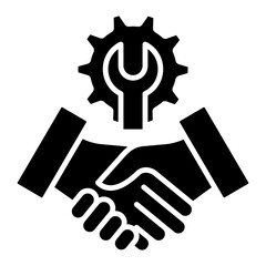 black solid icon, symbol of Human resources development