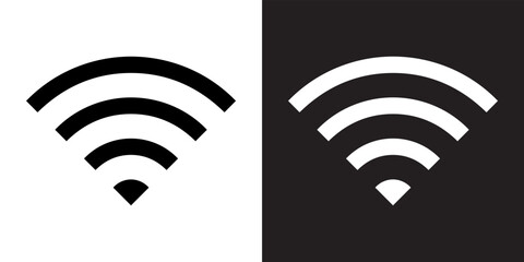 Wi Fi icon vector. Wireless sign symbol in trendy flat style. Wifi vector icon illustration isolated on white and black background