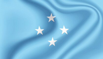 Micronesia national flag in the wind illustration image