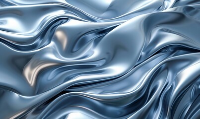 Obraz premium Metallic abstract wavy liquid background layout design tech innovation