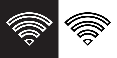 Wi Fi icon vector. Wireless sign symbol in trendy flat style. Wifi vector icon illustration isolated on black and white background