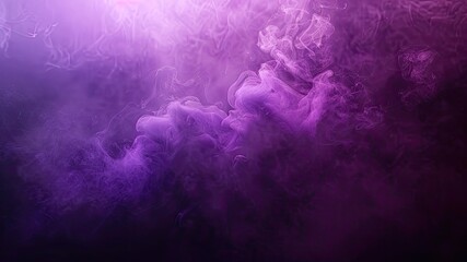 Captivating purple smoke swirls on black backdrop. Ideal for backgrounds, wallpapers, or adding misty texture overlays. Perfect for text or spacious designs.