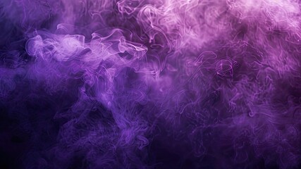 Captivating purple smoke swirls on black backdrop. Ideal for backgrounds, wallpapers, or adding misty texture overlays. Perfect for text or spacious designs.
