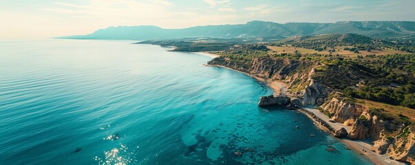 Aerial Drone view of the Bay of Cadiz Natural Park in Spain.