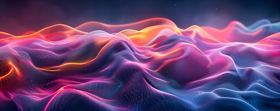 ull frame shot of abstract background with colorful wavy lines
