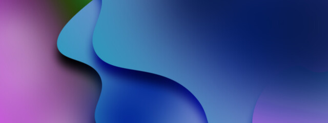 Abstract blue and purple liquid wavy shapes futuristic background