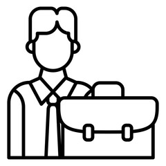 black line icon, symbol of Human resources development