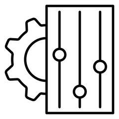 black line icon, symbol of Human resources development