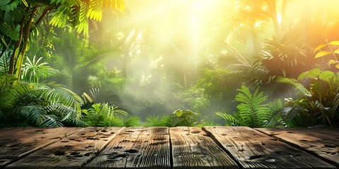 Panoramic tropical forest background for ecofriendly themes like spa or tourism. Concept Nature Background, Tropical Forest, Eco-Friendly Themes, Spa, Tourism