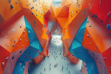 Naklejka premium rock climbing wall sport professional photography