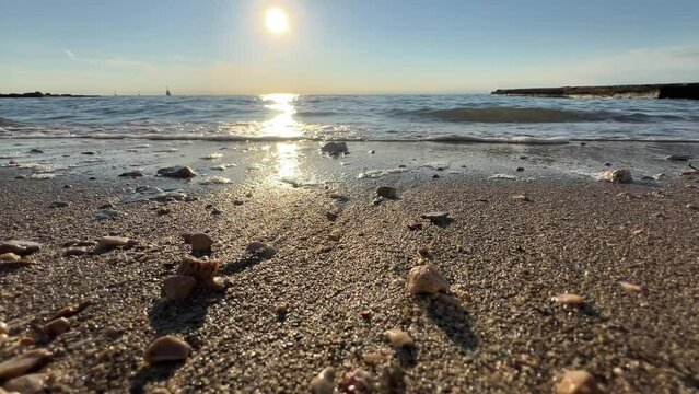 beautiful mediterranean coastline in Umag, Croatia