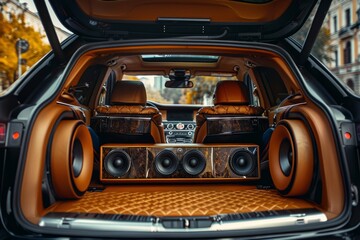 Powerful custom audio system in the car