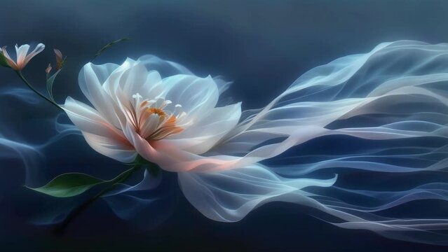 white floral fluids