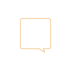 シンプルな黄色正方形吹き出し_右向き単品