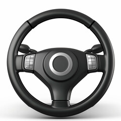 car steering wheel on a black background