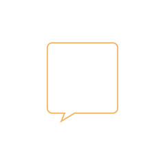 シンプルな黄色正方形吹き出し_左向き単品