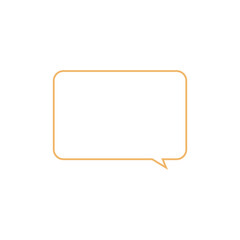 シンプルな黄色長方形吹き出し_右向き単品