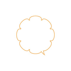 シンプルな黄色もこもこ吹き出し_右向き単品