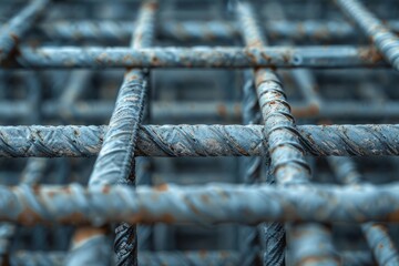 Reinforcing grid for pouring concrete at a construction site