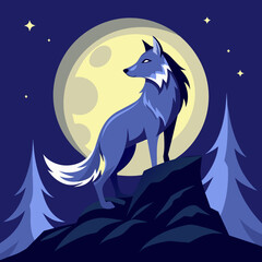 wolf howling at the moon