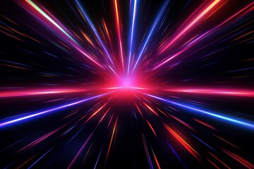 A bright, colorful, and dynamic image of a bright red and blue light