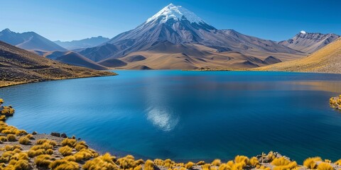 Obraz premium Epic Andes landscape and lagoon